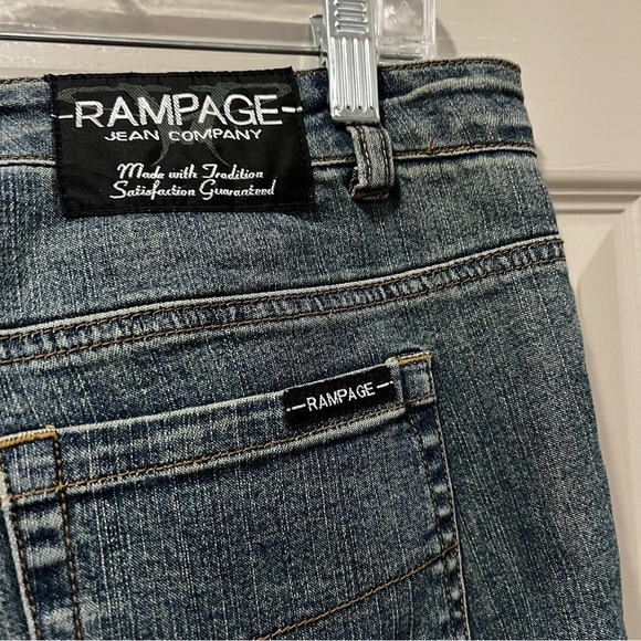 Rampage 9 Vintage Floral Embroidered Hem Wide Leg Flare Denim Jeans Y2k 90’s P1 - Picture 5 of 6